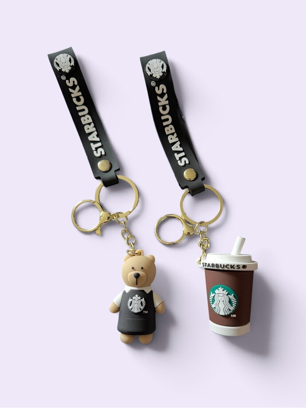 STARBUCKS-two bag charms/keychains